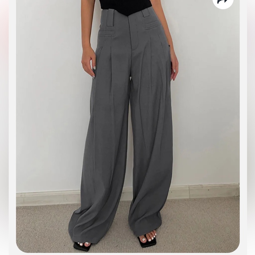 commense high waisted wide leg trousers